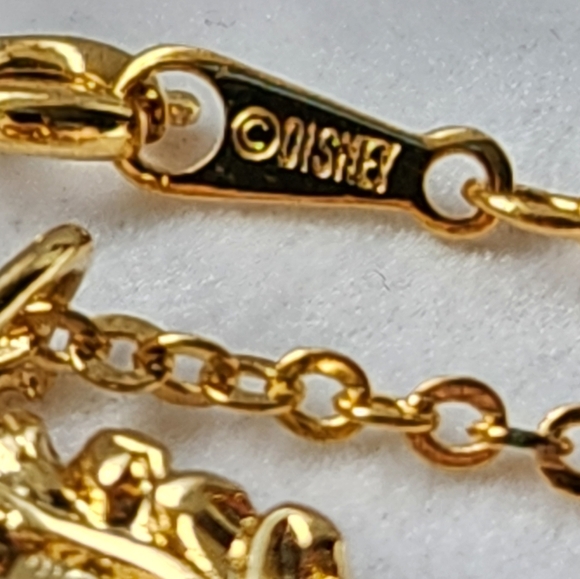 Vintage Disney Snow White In Mirror Necklace Gold Tone 1994 Avon Kids 8" Chain - Picture 4 of 4